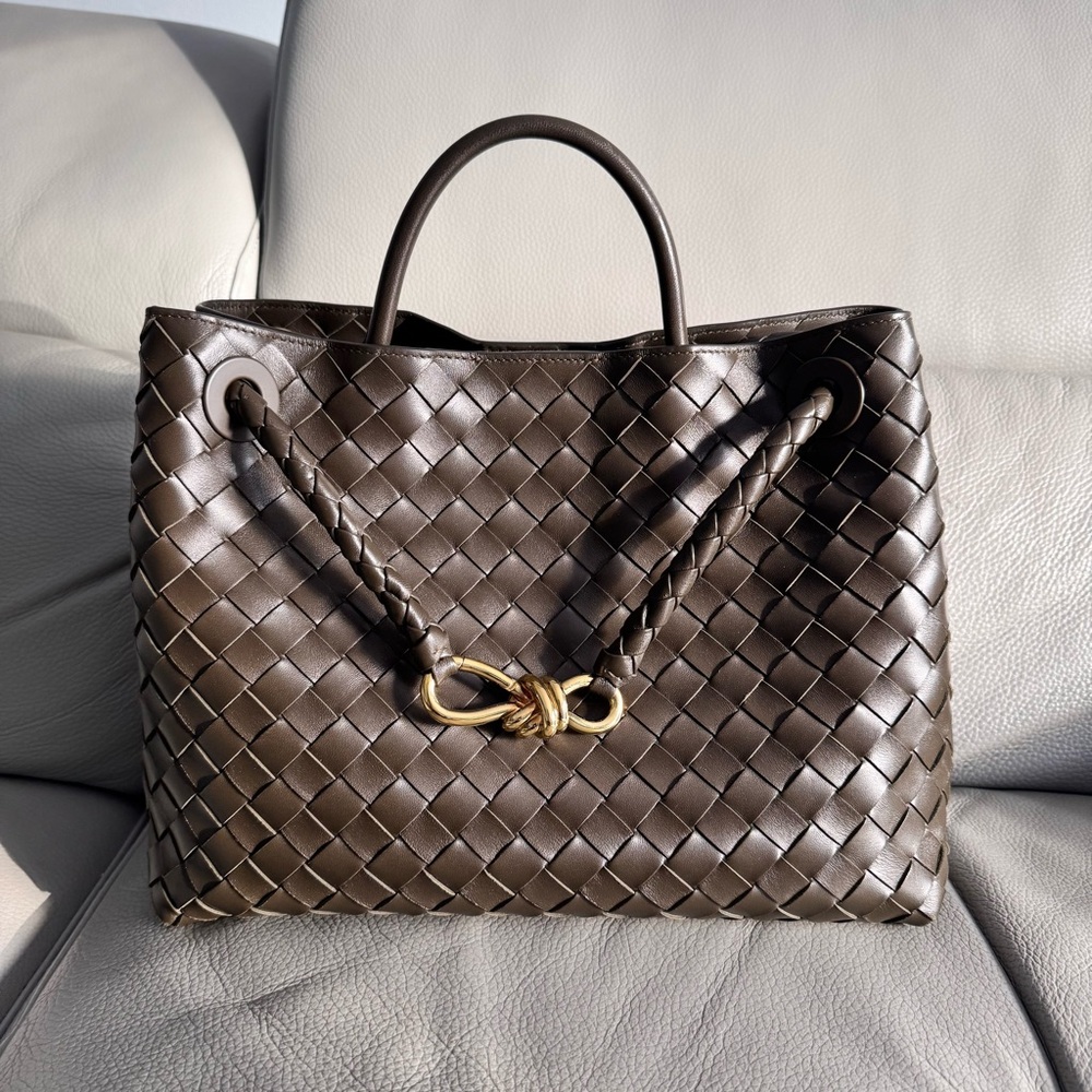 Bottega Veneta Medium Andiamo Brown Kaki Like New